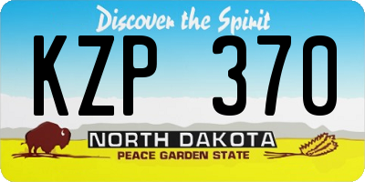 ND license plate KZP370
