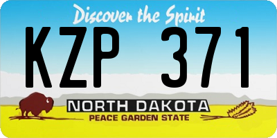 ND license plate KZP371