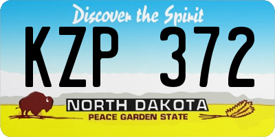 ND license plate KZP372
