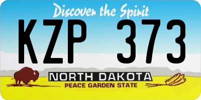 ND license plate KZP373