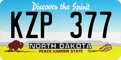 ND license plate KZP377