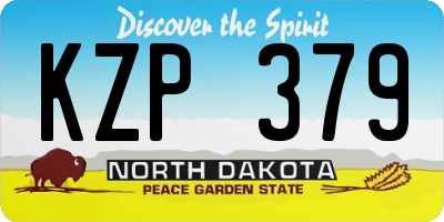 ND license plate KZP379