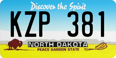 ND license plate KZP381