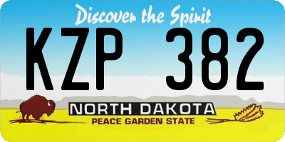 ND license plate KZP382