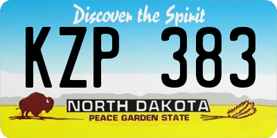 ND license plate KZP383