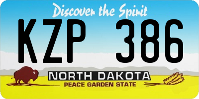 ND license plate KZP386