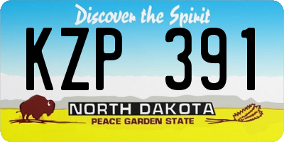 ND license plate KZP391