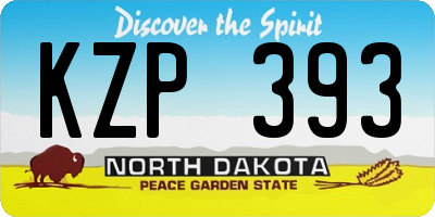 ND license plate KZP393