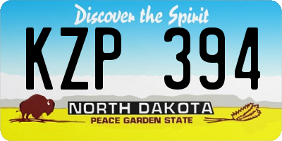 ND license plate KZP394