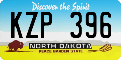 ND license plate KZP396