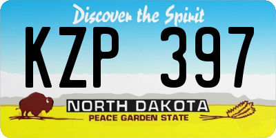 ND license plate KZP397