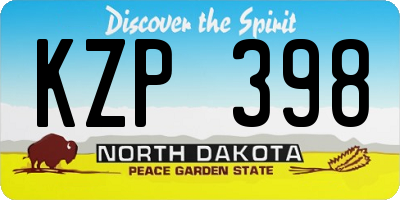 ND license plate KZP398
