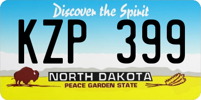 ND license plate KZP399