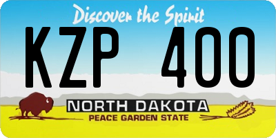 ND license plate KZP400
