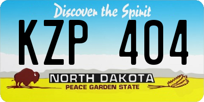 ND license plate KZP404