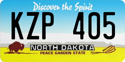 ND license plate KZP405