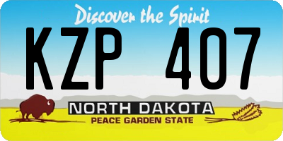 ND license plate KZP407