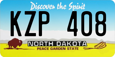 ND license plate KZP408