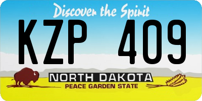 ND license plate KZP409