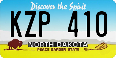 ND license plate KZP410