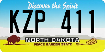 ND license plate KZP411