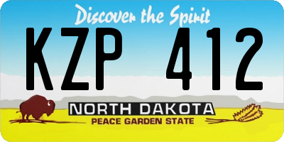 ND license plate KZP412