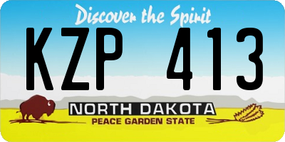 ND license plate KZP413