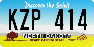 ND license plate KZP414