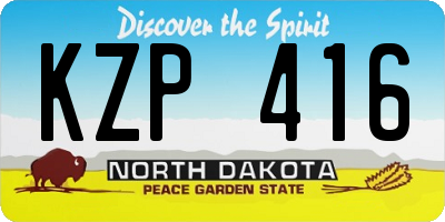 ND license plate KZP416