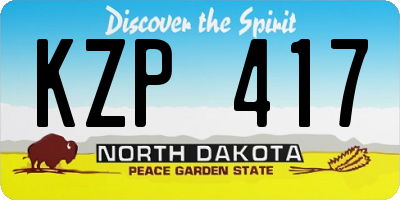 ND license plate KZP417