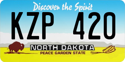 ND license plate KZP420