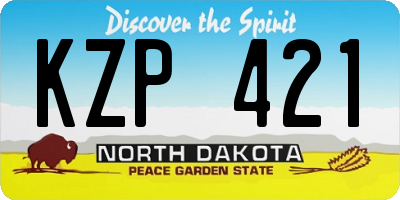 ND license plate KZP421