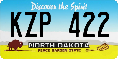 ND license plate KZP422