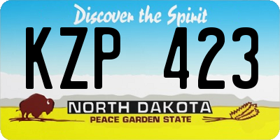 ND license plate KZP423