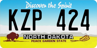 ND license plate KZP424