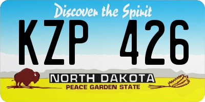 ND license plate KZP426