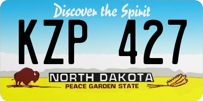 ND license plate KZP427