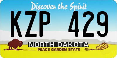 ND license plate KZP429