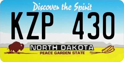 ND license plate KZP430