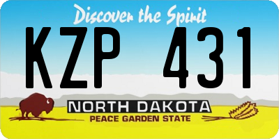 ND license plate KZP431