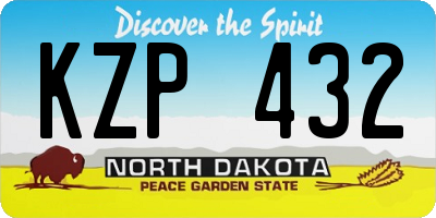 ND license plate KZP432
