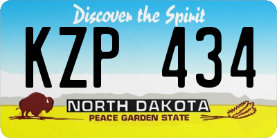 ND license plate KZP434