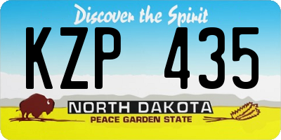 ND license plate KZP435