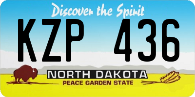 ND license plate KZP436