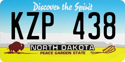 ND license plate KZP438