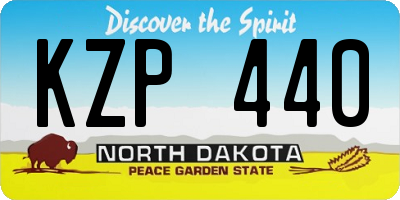 ND license plate KZP440