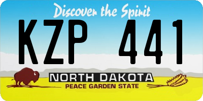 ND license plate KZP441