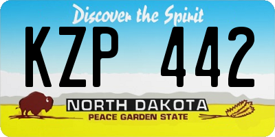 ND license plate KZP442