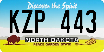 ND license plate KZP443