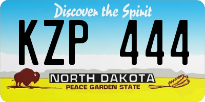 ND license plate KZP444